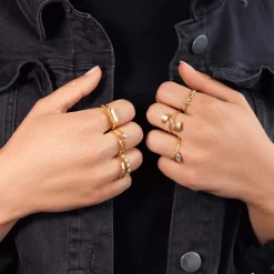Bague plaqué or jaune pierre imitation