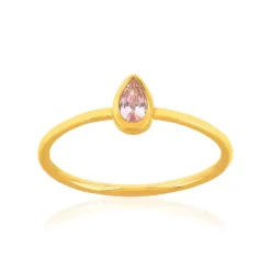 Bague plaqué or jaune pierre imitation
