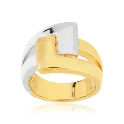 Bague plaqué or jaune 2 tons