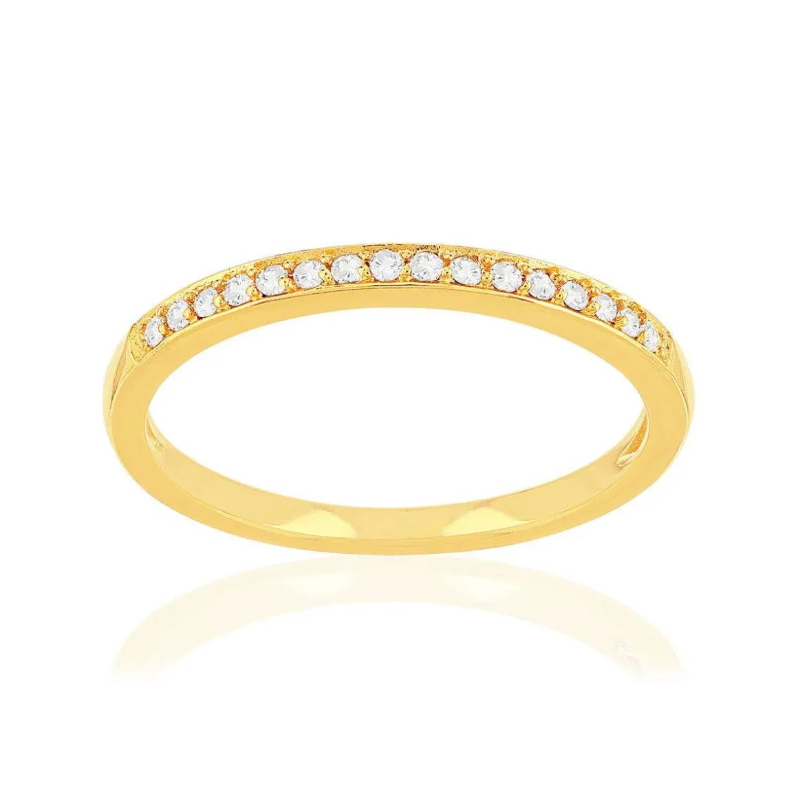 Bague plaqué or jaune zirconias