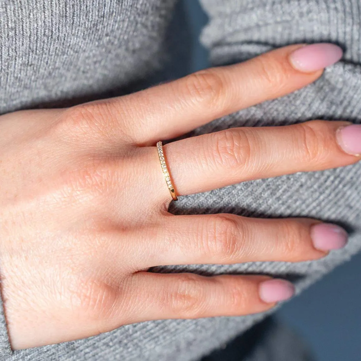 Bague plaqué or jaune zirconias