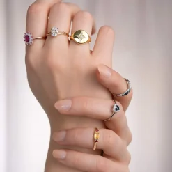 Bague plaqué or jaune zirconias