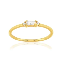 Bague plaqué or jaune zirconias