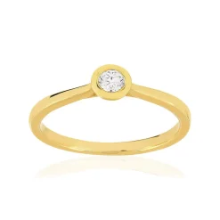 Bague plaqué or jaune zirconias serti clos