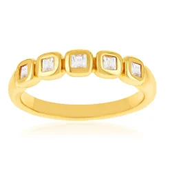 Bague plaqué or jaune zirconias