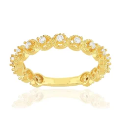 Bague plaqué or jaune zirconias blancs