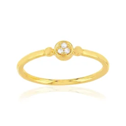 Bague plaqué or jaune zirconias blancs