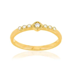 Bague plaqué or jaune zirconias blancs
