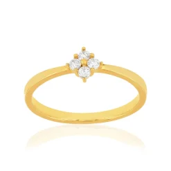 Bague plaqué or jaune zirconias blancs