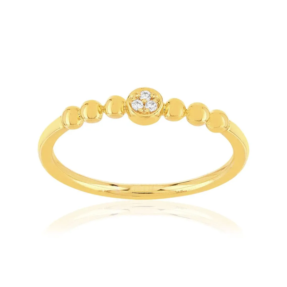 Bague plaqué or jaune zirconias blancs