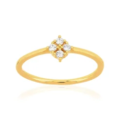 Bague plaqué or jaune zirconias
