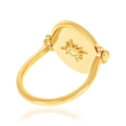 Bague plaqué or laque noire
