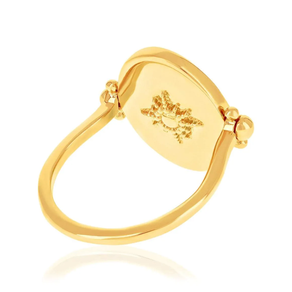 Bague plaqué or laque noire