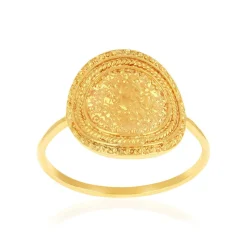 Bague plaqué or martelée