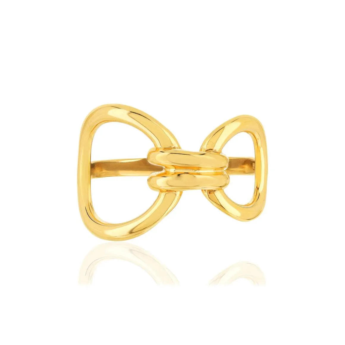 Bague plaqué or motif anneaux