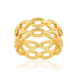Bague plaqué or motif chaîne