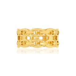 Bague plaqué or motif chaîne
