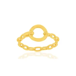 Bague plaqué or motif maillon