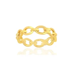 Bague plaqué or motif maillon