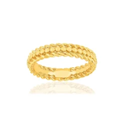 Bague plaqué or motif perlé