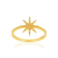 Bague plaqué or motif étoile