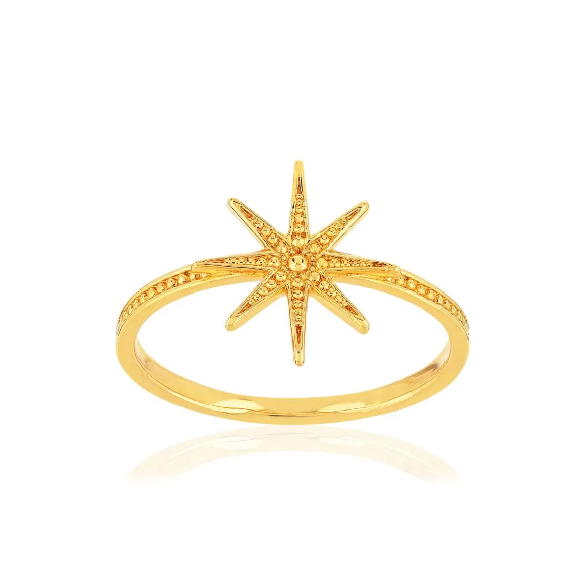 Bague plaqué or motif étoile