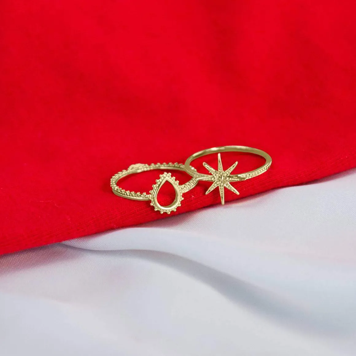 Bague plaqué or motif étoile