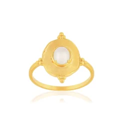 Bague plaqué or pierre de lune