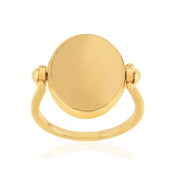 Bague plaqué or reversible laque noire ovale