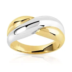 Bague plaqué or 2 tons croisée