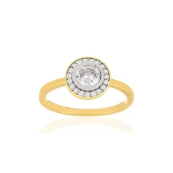 Bague plaqué or 2 tons zirconias