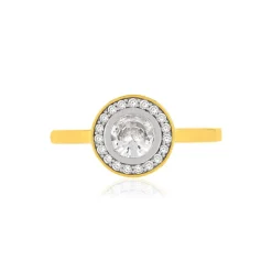 Bague plaqué or 2 tons zirconias
