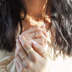 Bague plaqué or zirconia