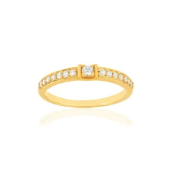 Bague plaqué or zirconias