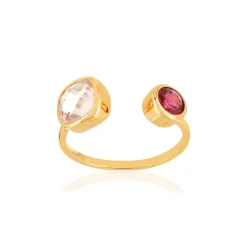Bague plaqué or zirconias