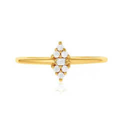 Bague plaqué or zirconias