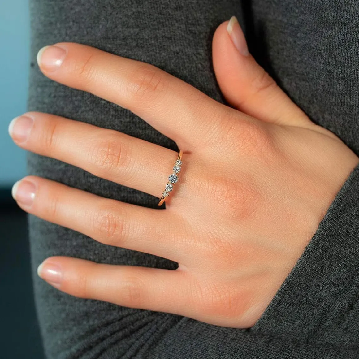 Bague plaqué or zirconias