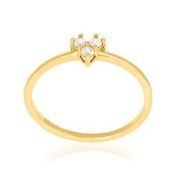 Bague plaqué or zirconias