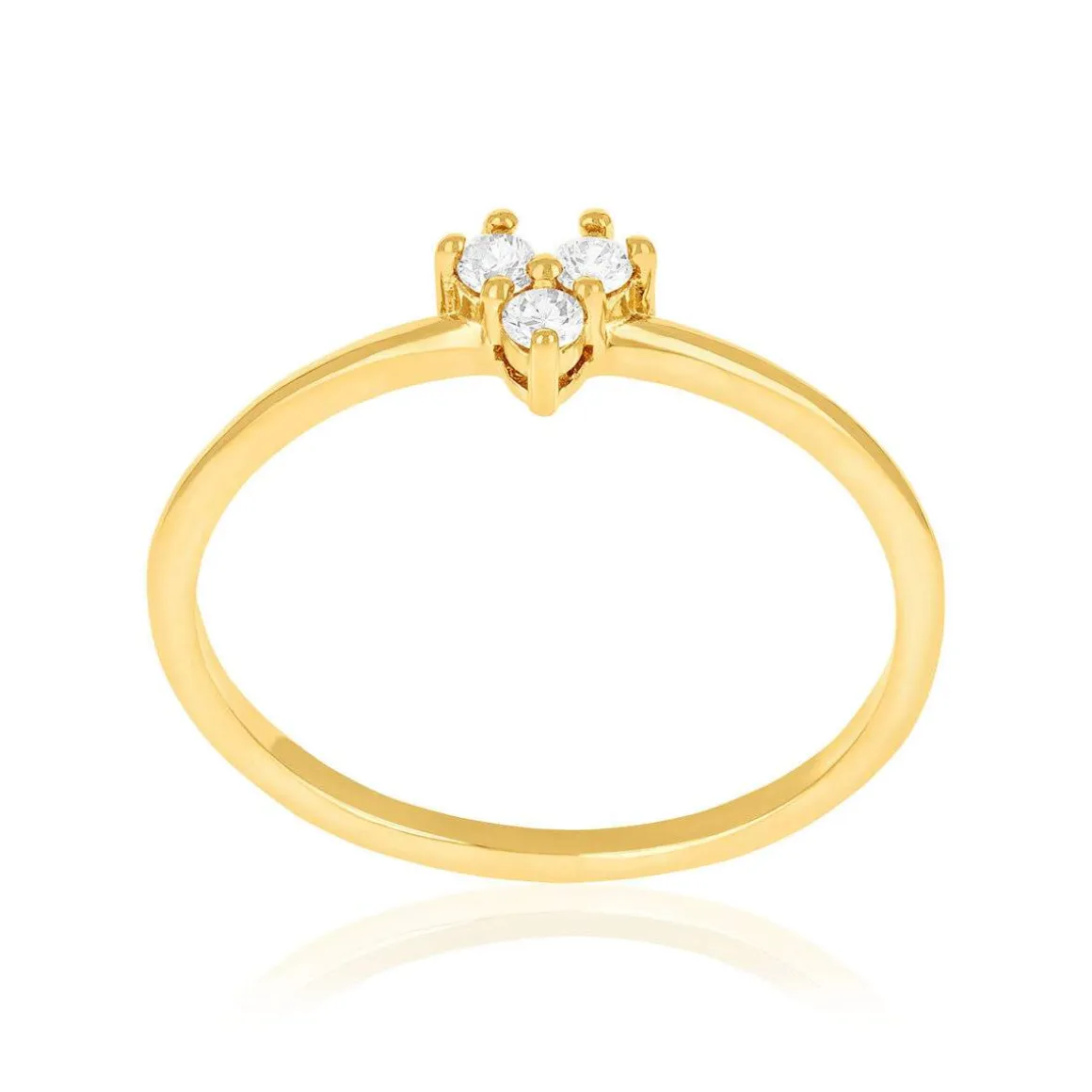 Bague plaqué or zirconias