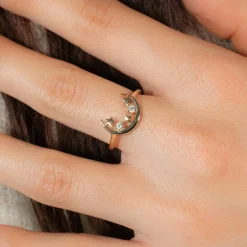 Bague plaqué or zirconias