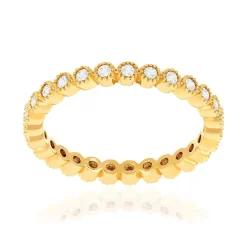Bague plaqué or zirconias
