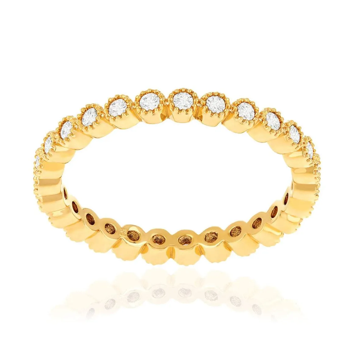 Bague plaqué or zirconias