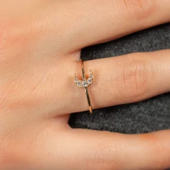 Bague plaqué or zirconias