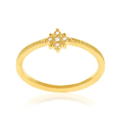 Bague plaqué or zirconias