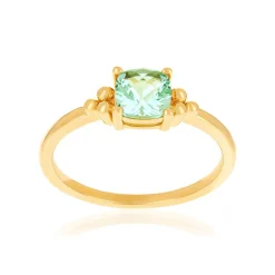 Bague plaqué or zirconia vert