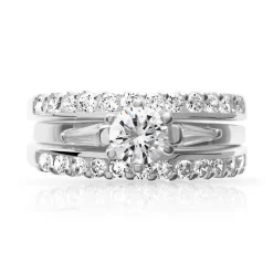 3 bagues argent 925 zirconias