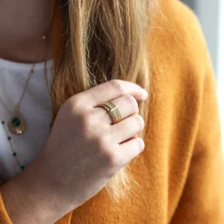 Bague semainier plaqué or zirconias