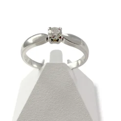 Bague solitaire d'occasion or 750 blanc diamant 0.20 carat