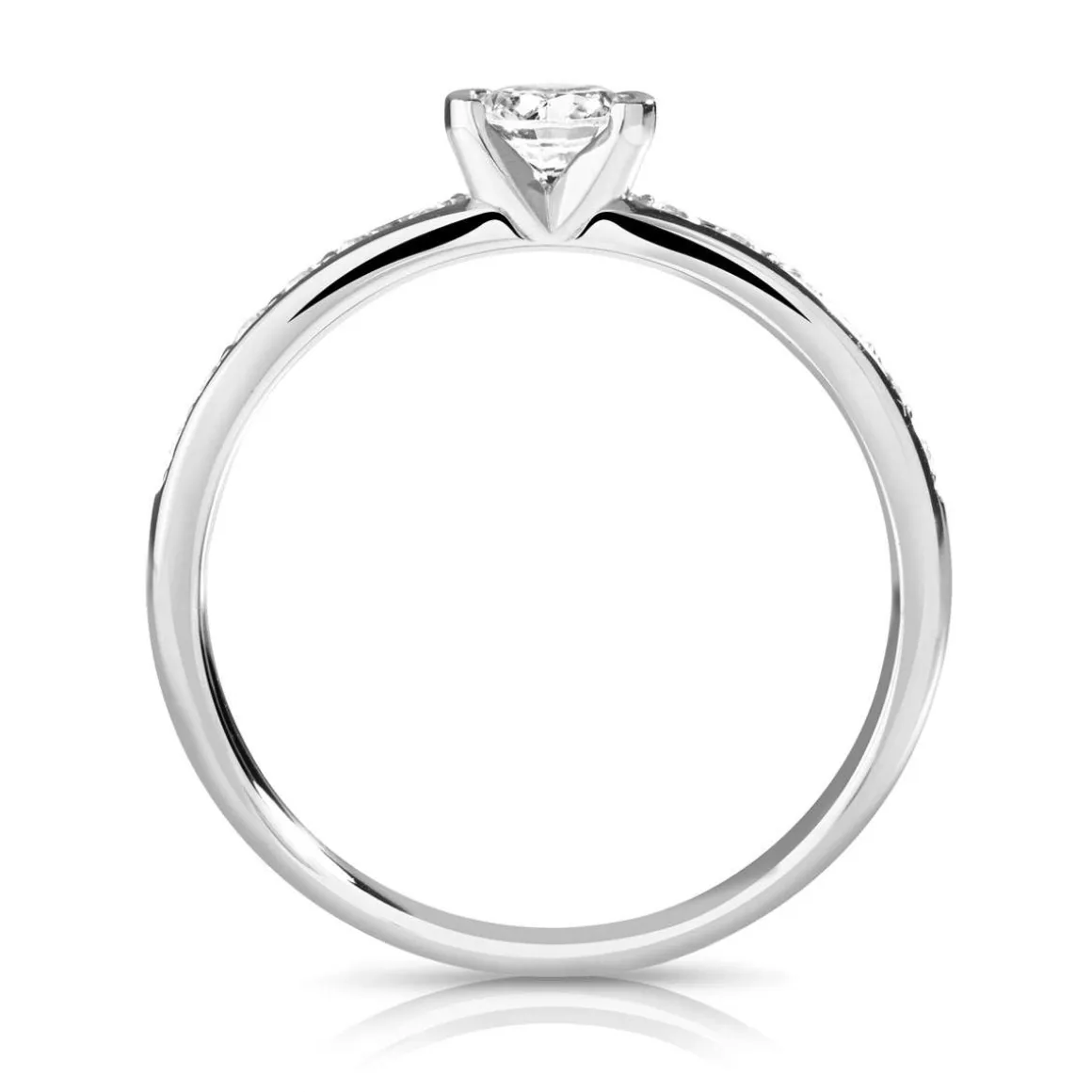 Bague solitaire or 750 blanc diamant 50/100e de carat