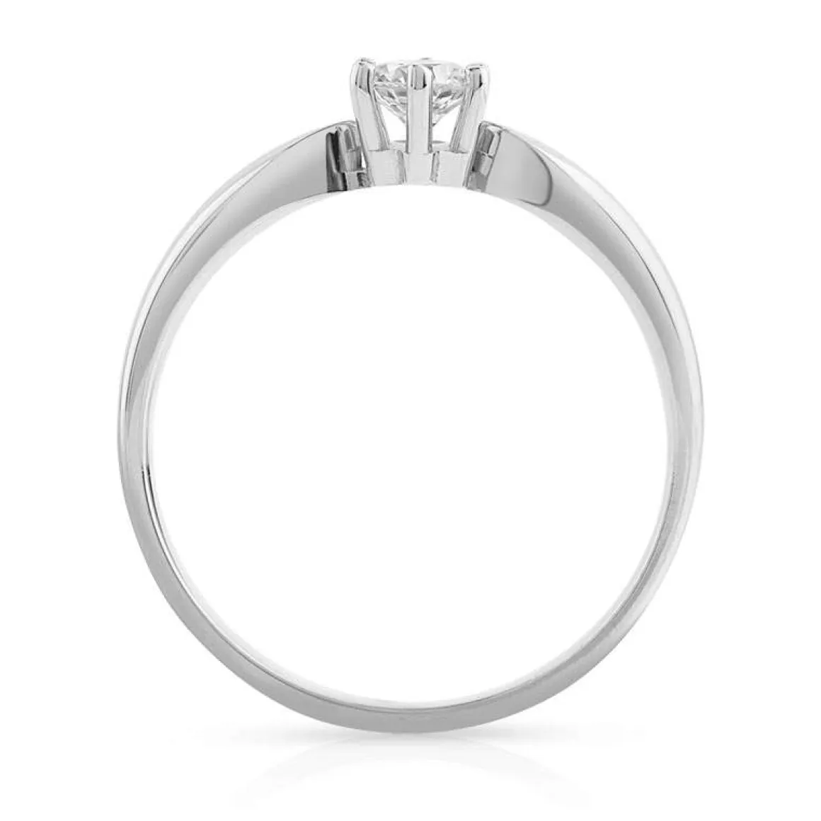 Bague solitaire or 750 blanc diamant 25/100e de carat